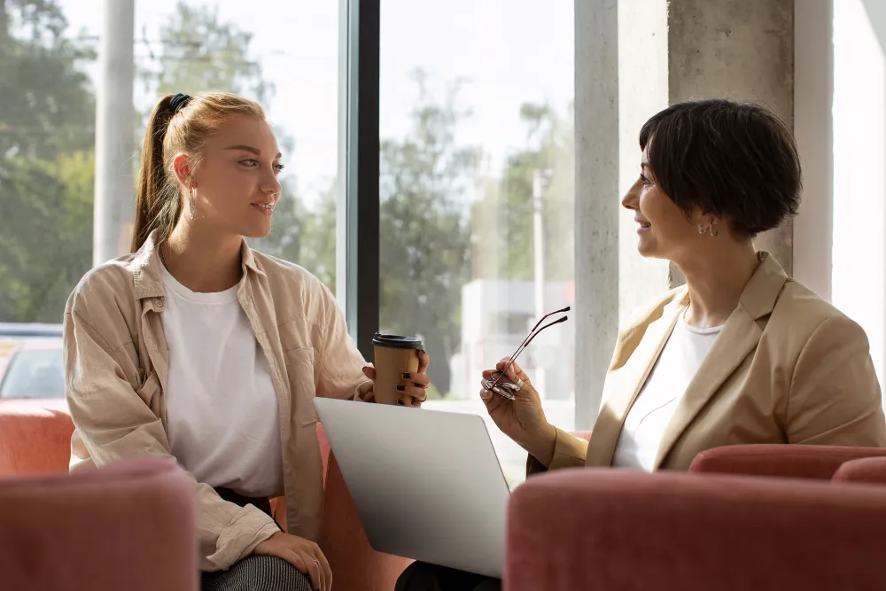 ADHD coach and client in conversation, London